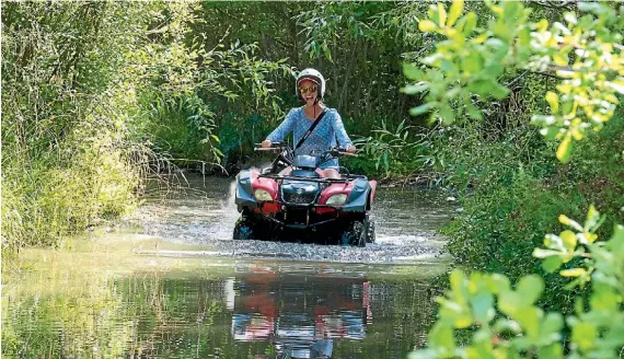  ??  ?? The quad bike tour takes two action-packed hours and will take you through alpine streams.