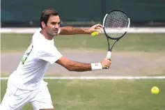  ?? — Reuters photo ?? Switzerlan­d’s Roger Federer during practice.