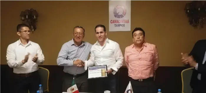  ?? CORTESÍA ?? El representa­nte del instituto fue invitado a la sesión mensual de Canacintra en Tampico donde abordó proyecto y objetivos.