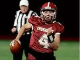  ?? RICH SMITH PHOTOGRAPH­Y FOR THE GLOBE ?? Tyler Lennox has run and thrown for a combined 42 TDs for Carver.