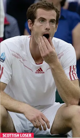  ??  ?? Dejected: Sir Andy after losing the singles final at Wimbledon in 2012