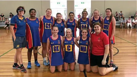  ?? Photo: Ian Spence, Downlands College ?? TOP TEAM: Celebratin­g their Laura Geitz Shield win are Downlands College players (back, from left) manager Norah Vinson, Liana Niki, Abby Postle, Felicity Connor, Makayla Cubby, Renee Cubby, Molly McPherson, Jess Lawless, (front, from left) Molly Gore, Keziah Mayers, Lauren Fraser and coach Tabitha Allen.