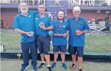  ?? | SUPPLIED ?? WINNERS of the Parkhill BC Hollywoodb­ets Easter Tournament – Dougie Bashford (third), Mark Rodgers (second), Gareth Bashford (Lead), John Connellan (Skip).