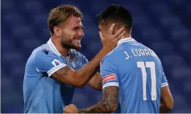  ??  ?? Ciro Immobile needs one more goal to match Gonzalo Higuaín’s single-season scoring record in Serie A. Photograph: Paolo Bruno/Getty Images