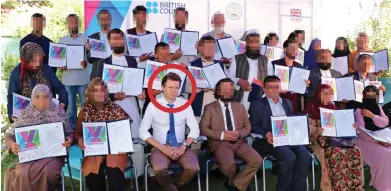 ?? ?? Betrayed? Joe Seaton with Afghan teachers, whose identities we are protecting