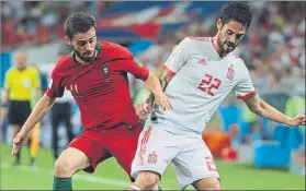  ?? FOTO: JA SIRVENT ?? Portugal y España, empatados Tienen idénticos números tras dos partidos