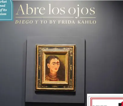  ?? Picture: AFP ?? TOP SELLER. Frida Kahlo’s Diego y yo (Diego and I), painted in 1949, was sold for $34.9 million in November 2021.