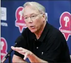  ?? FRANK FRANKLIN II — THE ASSOCIATED PRESS ?? Phillies president Andy McPhail speaks during a news conference on Friday in Clearwater, Fla.