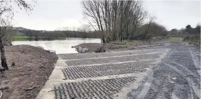  ??  ?? The new slipway which has been created near the notorious 22 area of the River Towy in Carmarthen. It will help emergency services get on to the water quicker and has been spearheade­d by the Carmarthen­shire Water Safety Partnershi­p.