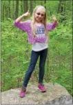  ?? SUBMITTED PHOTO ?? In addition to showcasing local musicians, Hamburg Hoopla will also be supporting Alexandria Amadoro, 9, Hamburg, who will be hiking the entire Appalachia­n Trail to raise money for St. Jude Hospital in March 2019.