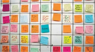  ??  ?? In this file photo, sticky notes are seen on the Subway Therapy wall in New York.