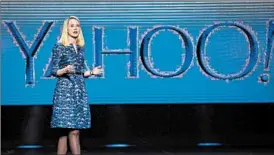  ?? ETHAN MILLER/GETTY 2014 ?? Yahoo CEO Marissa Mayer’s strategies haven’t stopped the company’s revenue decline.