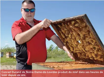  ??  ?? Conrad Durand de Notre-Dame-de-Lourdes produit du miel dans ses heures de loisir depuis six ans.