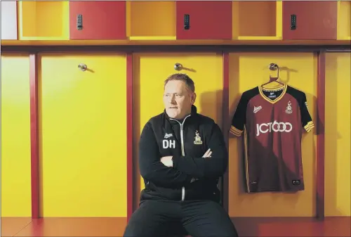  ??  ?? Former Bradford City player David Hopkin back at Valley Parade as head coach, and he has been told he will have final say on signings.