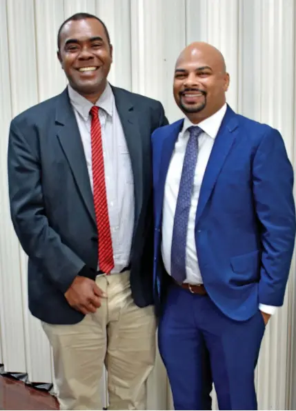  ?? Photo: Human Rights and Anti-Discrimina­tion Commission ?? SODELPA Opposition Member of Parliament Mosese Bulitavu (left), with the Director of the Fiji Human Rights and Anti-Discrimina­tion Commission Ashwin Raj.