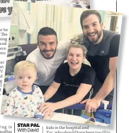  ??  ?? STAR PAL With David Beckham in Great Ormond Street Hospital