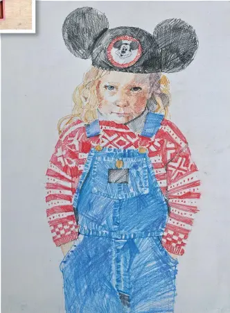  ??  ?? The Disney World Hat, coloured pencil, 23¾ 315 ¾in (60340cm).
Coloured pencils are a relatively fast medium to use. Aesthetica­lly pleasing results happen quickly, which makes them a practical choice for sketches