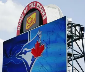  ?? Associated Press ?? The Toronto Blue Jays will play their 2020 home games at Sahlen Field in Buffalo, N.Y., where their Triple-A affiliate, the Buffalo Bison, play.