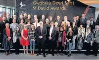  ??  ?? The St David Awards 2017 finalists with First Minister Carwyn Jones at the Wales Millennium Centre in Cardiff Bay