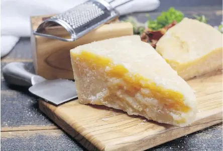  ??  ?? Grate some Parmigiano-Reggiano over a dish to add depth to the flavours.