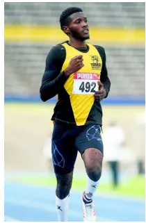  ?? SHORN HECTOR ?? Anthony Cox of York Castle High on his way to winning the final of the boys’ Under-20 400 metres at the Carifta Trials at the National Stadium yesterday.