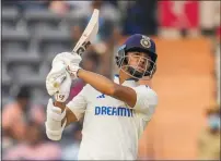  ?? — PTI ?? India’s batter Yashasvi Jaiswal plays a shot during the first day of first Test against England.