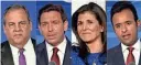  ?? AFP VIA GETTY IMAGES ?? Debating Wednesday night will be, from left, Chris Christie, Ron DeSantis, Nikki Haley and Vivek Ramaswamy.