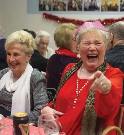  ??  ?? Mary Nolan at the Friends of the Elderly Christmas dinner in Dublin earlier this month. Photo: Mark Condren