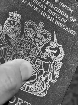  ??  ?? The British passport has European Union on the cover