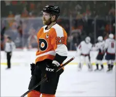  ?? MATT SLOCUM — THE ASSOCIATED PRESS ?? The Flyers’ Claude Giroux reacts after losing to the Washington Capitals in a shootout.