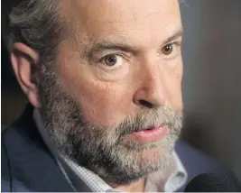  ?? ADRIAN WYLD / THE CANADIAN PRESS ?? Tom Mulcair says he’s made up his mind to move on since resigning as NDP leader, despite growing support from within the party to make another run for the job.