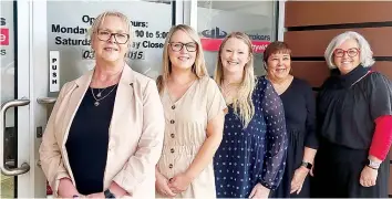  ?? ?? The team at Austbroker­s Countrywid­e in Drouin are from left: Renee Hunter, Jessica Vincent, Natasha Monckton, Michelle Jupp and Simone Lindsay.