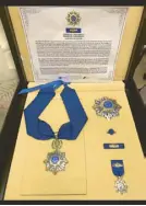  ??  ?? The Order of Lakandula Grand Officer (Maringal na Pinuno) award was establishe­d in 2003 and is bestowed upon citizens who have outstandin­gly performed various political and civic duties to the country