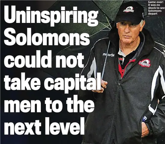  ??  ?? Game over: it was no shock to see Solomons depart