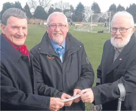  ??  ?? MEMBERS of the GMB trade union in Dundee have donated £200 to East Craigie JFC as the club strives to stay afloat.The donation was the brainchild of union member Peter Schiavetta, who played for the Shipbuilde­rs in the 1940s and 1950s along with his two brothers.Earlier this year, East Craigie