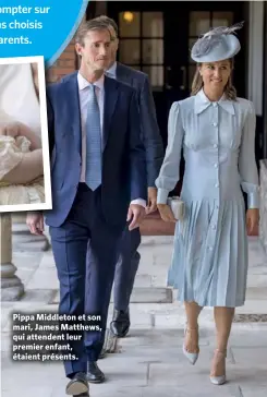  ??  ?? Pippa Middleton et son mari, James Matthews, qui attendent leur premier enfant, étaient présents.