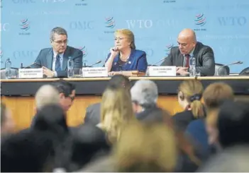  ?? FOTO: PRESIDENCI­A ?? La Presidenta participó ayer del Consejo General de la OMC.