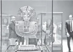  ??  ?? File photo shows the Golden Mask of King Tutankhamu­n is displayed at Cairo’s Egyptian Museum. — AFP photo