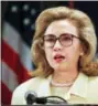  ?? THE ASSOCIATED PRESS ?? First lady Hillary Clinton speaks in Washington on Aug. 14, 1995.