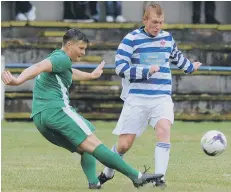  ??  ?? Chester-le-Street (hoops) battle Marske United last week