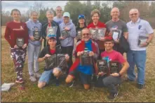  ?? Submitted photo ?? SPA PACERS: Members of the Spa Pacers, in front, recently recognized during the annual Arkansas Road Runners Club of America and Grand Prix awards meeting in North Little Rock, from left, were James Helms, Larry Schmidt and Jeffrey Grove; and back, from left, Crystal Kennedy, Marlene Chapman, Kathy Rauthruaff, Donis Smead, Missy Smead, Lisa Grove, Cindy Baswell, Jeff Maxwell and David Samuel.