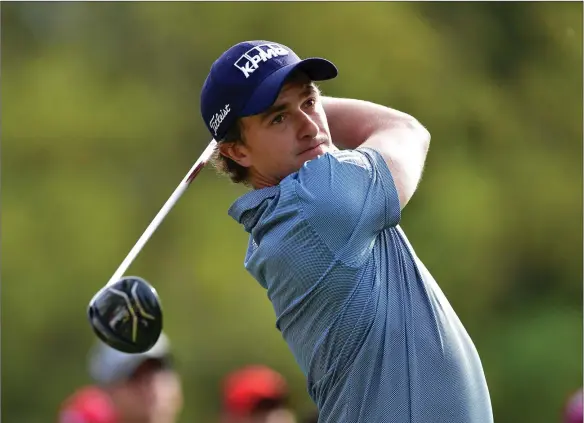  ??  ?? Paul Dunne tees off during the fourth round of the Trophee Hassan II at Royal Golf Dar Es Salam on Sunday last in Rabat, Morocco. Photo by Stuart Franklin/Getty Images