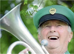  ?? ROSS GIBLIN/STUFF ?? Blue Caldwell plays tenor horn player in Levin & Districts Brass but reckons no-one’s ever made music better than Bill Haley in Rock Around the Clock.