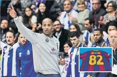  ?? FOTOS: FC PORTO/BARÇA ?? El portero Alfredo Quintana, de 32 años.
El portugués del Barça Luis Frade jugó ayer con una camiseta de homenaje