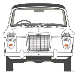  ??  ?? The influence of the A35’s grille is seen in this early proposal. It also looks remarkably like the later MG1100 and VdP Allegro!