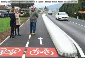  ?? FOTO: VIDO REPANŠEK ?? Gradnjo domžalske regionalne povezave si je ogledala županja Renata Kosec.