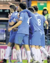  ?? MPhotograp­hic/Paul Bell ?? ●●County celebrate Jimmy Ball’s goal against Darlington at the weekend
