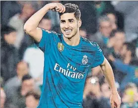  ?? FOTO: EFE ?? Asensio marcó de cabeza y un amigo suyo deberá raparse al perder una apuesta con él