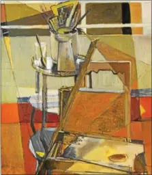  ?? PHOTO COURTESY OF DAVID HIRSCH ?? Marguerite Louppe, “Chair, Brushes, Palette” Oil on canvas.