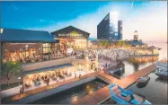  ?? Contribute­d photo ?? Conceptual rendering of MGM Bridgeport Resort Casino &amp; Entertainm­ent District.